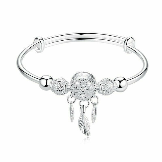 Dream Catcher Feathers Bangle Bracelet