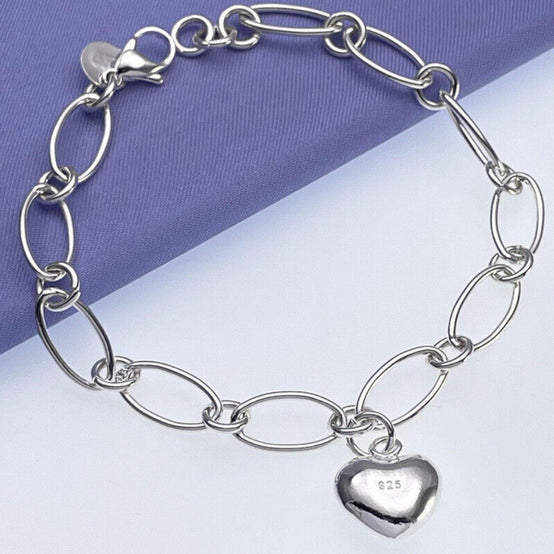 Love Heart Chain Bracelet Pendant Charm