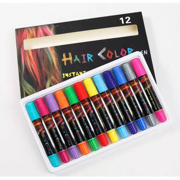 Hair Chalk for Kids Temporary Hair Chalks Colour Washable Pen Girls Hair Dye